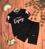 تیشرت شلوارک enjoy مشکی 35تا45